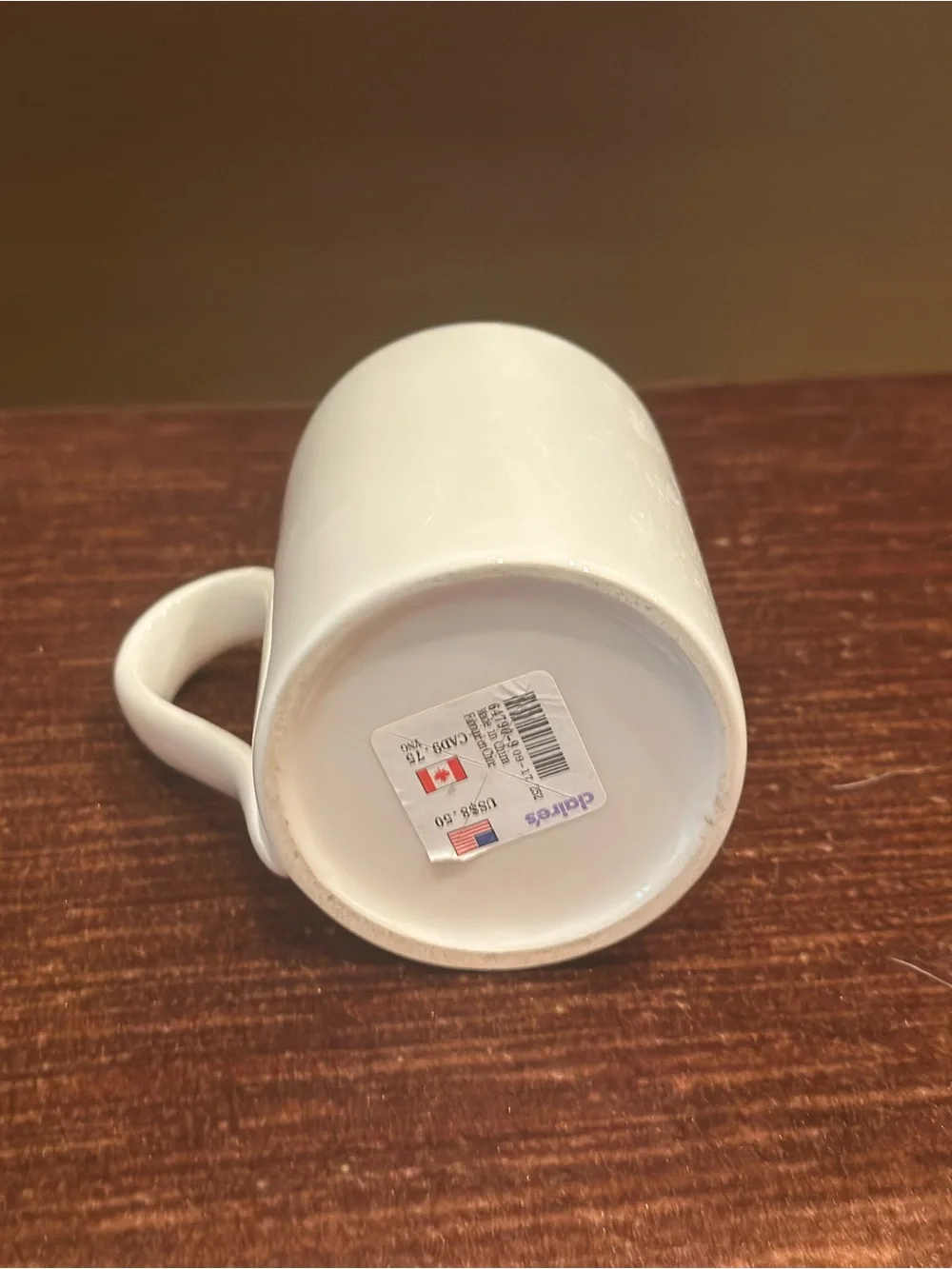 Claire's White Ceramic Mug with Black Mustache Design